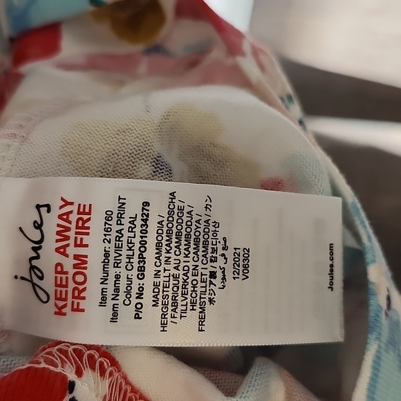 NWT Joules short floral 100% cotton short sleeve dress size 2 - Picture 8 of 9